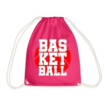 Basketball Ball Slam Dunk Rebound Gift - Drawstring Bag - fuchsia - Front