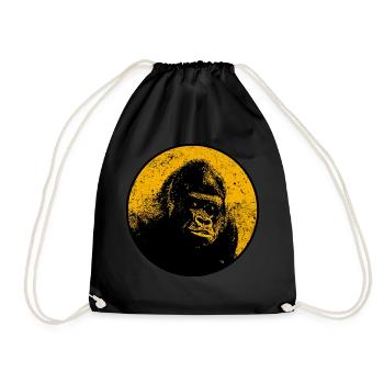 Gorilla Silberrücken Alphatier Gorillagericht - Turnbeutel - Schwarz - Vorne