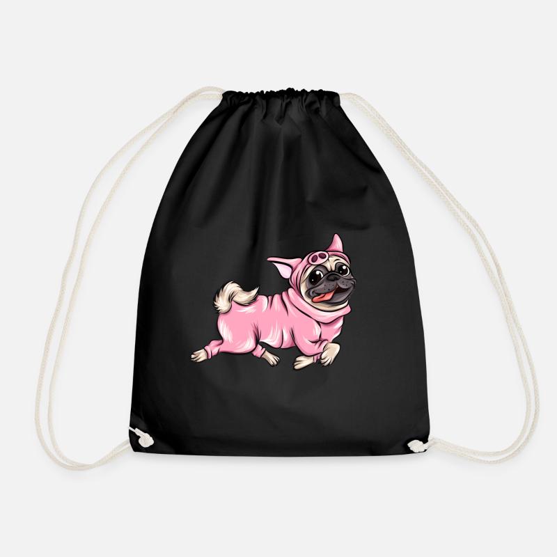 Joggen Laufen Schweinehund Training Geschenk - Turnbeutel - Schwarz