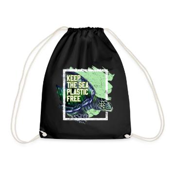 Umweltschutz Shirt Aktivist Plastikfrei Recycling - Turnbeutel - Schwarz - Vorne