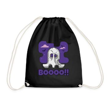 Booo Ghost Halloween Creepy - Drawstring Bag - black - Front