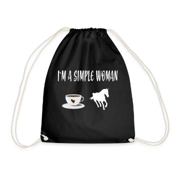 Kaffee Pferde - Drawstring Bag - black - Front