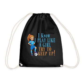 Femmes football soccer manger dormir répéter - Sac de sport léger - noir - Devant