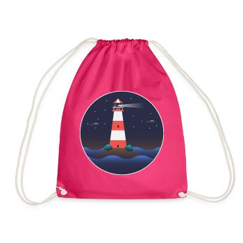 Leuchtturm, internationaler Leuchtturm Tag - Turnbeutel - Fuchsia - Vorne