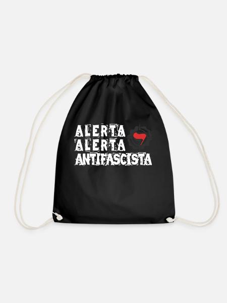 alerta alerta antifascista - Turnbeutel - Schwarz