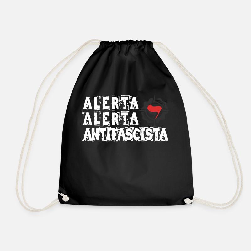 alerta alerta antifascista - Turnbeutel - Schwarz