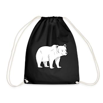 Polar Bear Polar Bear Wild Animal Bear North Pole Gift - Drawstring Bag - black - Front