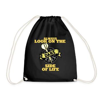 Dart arrow Always look on dart side of life - Drawstring Bag - black - Front