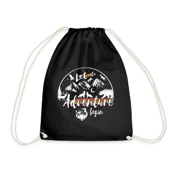 May the adventure begin - Drawstring Bag - black - Front