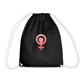 feminist - Drawstring Bag - black - Front