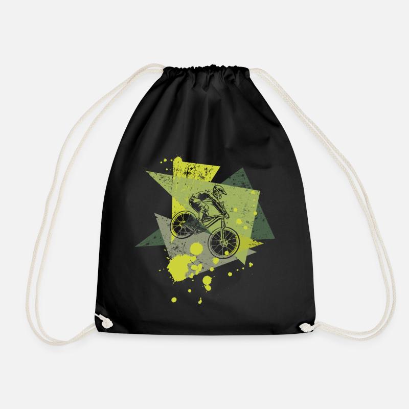Mountainbike Downhill Geschenk - Turnbeutel - Schwarz