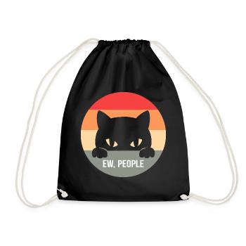 Ew People Cat Introvert and Cat Lover G - Drawstring Bag - black - Front