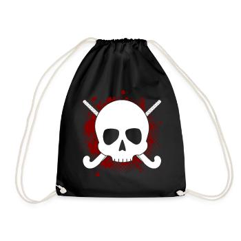 Crâne de hockey sur gazon Cadeau du joueur de hockey sur gazon Ges - Sac de sport léger - noir - Devant