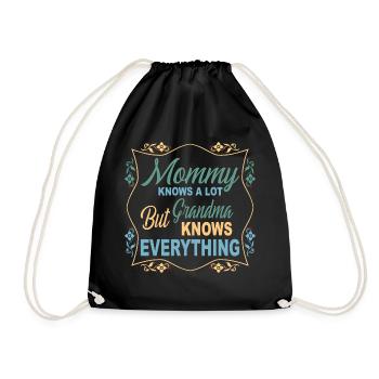 mommy knows a lot but grandma knows everything - Sac de sport léger - noir - Devant