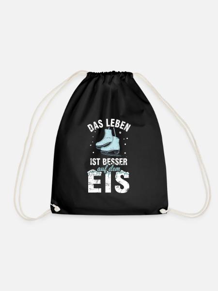 Eislaufen Schlittschuhlaufen Schlittschuhe Eislauf - Turnbeutel - Schwarz