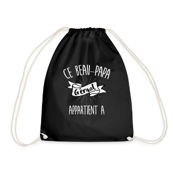 à personnaliser - ce beau-papa génial appartient à - Sac de sport léger - noir - Devant