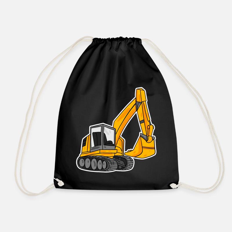 Spoon excavator excavator excavator - Drawstring Bag - black