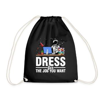 Astronaut Space Office Job - Drawstring Bag - black - Front