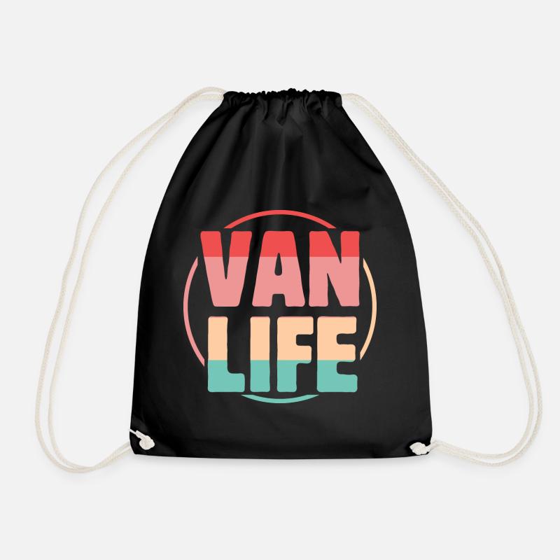 Van Life Minivan Camping Nation Cooles Wohnmobil B - Turnbeutel - Schwarz