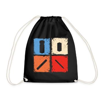 Kubb retro squares kubb yard game player - Drawstring Bag - black - Front