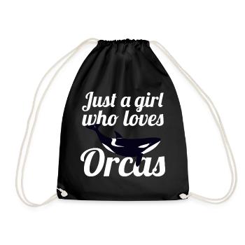 Orque fille baleine dauphine cadeau de baleine - Sac de sport léger - noir - Devant