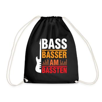 Bass Bassist Musiker Bassgitarre Gitarre - Turnbeutel - Schwarz - Vorne