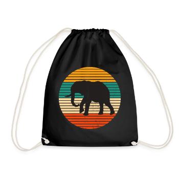 Éléphant éléphant animal Safari Zoo Wildnis cadeau - Sac de sport léger - noir - Devant