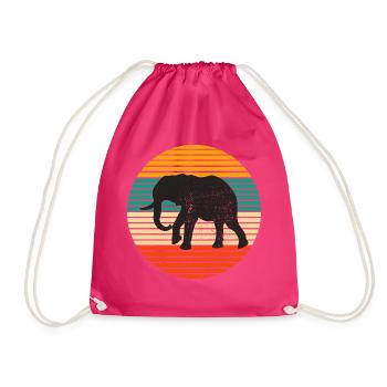 Éléphant éléphant animal Safari Zoo Wildnis cadeau - Sac de sport léger - fuchsia - Devant