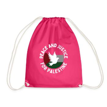 Palästinensische Leben Materie Frieden und Gerechtigkeit BLM Krieg - Turnbeutel - Fuchsia - Vorne