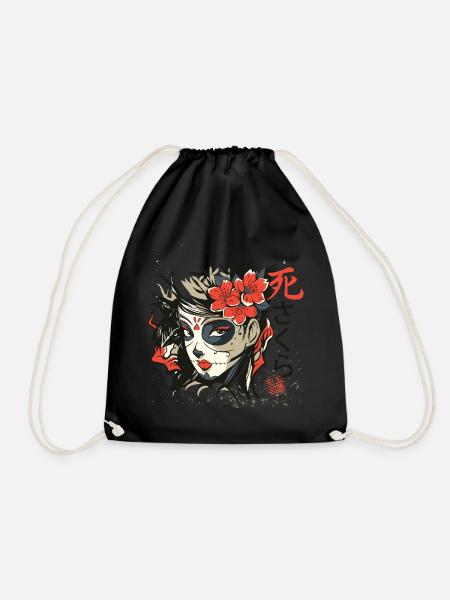 japanisch Damon Anime face Skull devil oni T Shirt - Turnbeutel - Schwarz