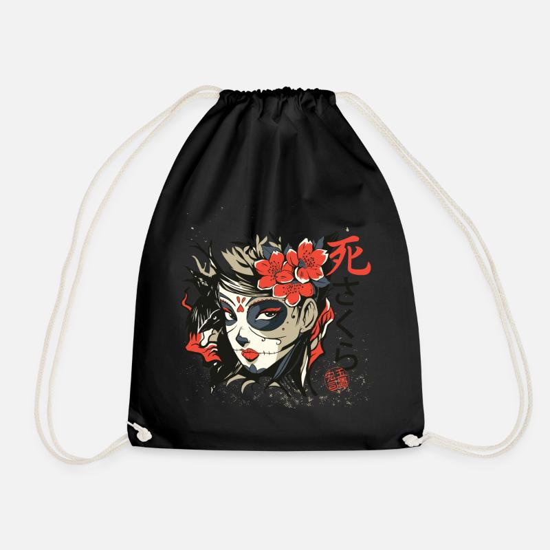japanisch Damon Anime face Skull devil oni T Shirt - Turnbeutel - Schwarz