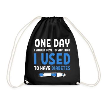Diabetiker Insulin - Turnbeutel - Schwarz - Vorne