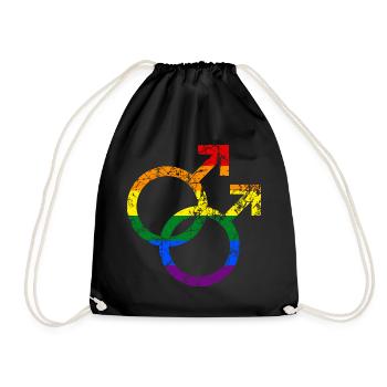 bunte LGBT Homosexuell böse Symbol Grunge Effekt - Turnbeutel - Schwarz - Vorne