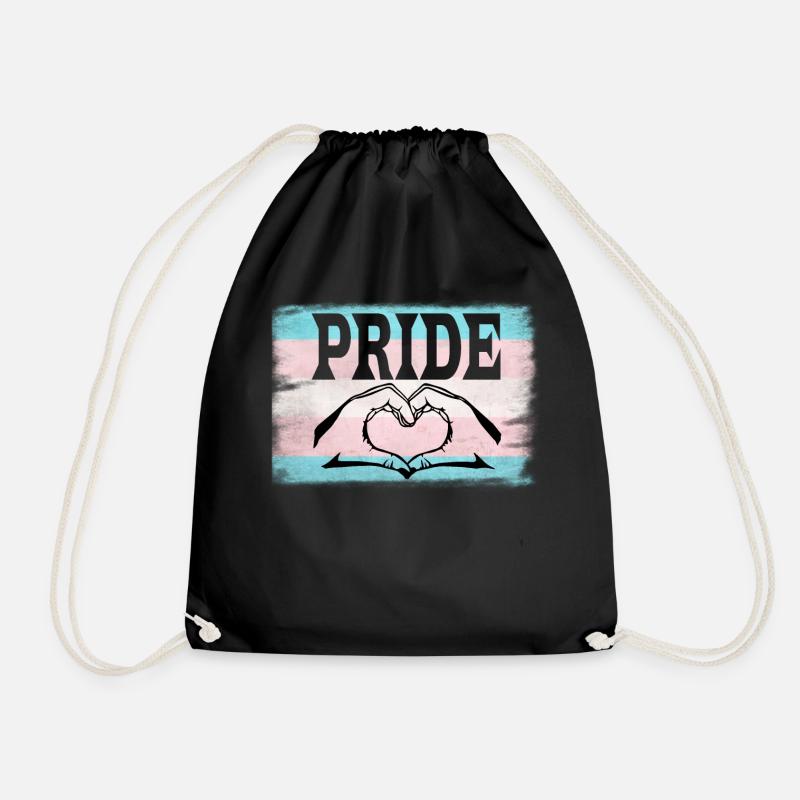 Transgender Pride - Drawstring Bag - black