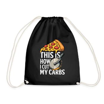 Diet Humor Pizza Carbs - Drawstring Bag - black - Front