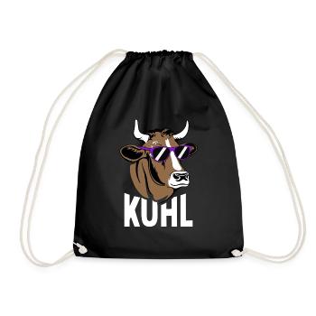 Kuhl Cool Kuh Kühe Bauer Landwirt - Turnbeutel - Schwarz - Vorne