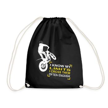 Trial - Trialsport - Moto Trial - Motorcycle Trial - Drawstring Bag - black - Front