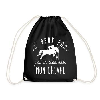 J' peux pas j' ai cheval humour équitation chevaux - Sac de sport léger - noir - Devant