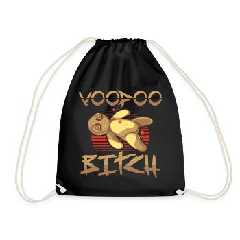 Voodoo Geschenke | Schwarze Magie Voodoo Puppe - Turnbeutel - Schwarz - Vorne