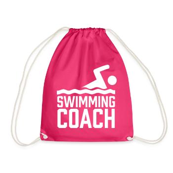 Schwimmtrainer Schwimmen Schwimmkurs Schwimmlehrer - Turnbeutel - Fuchsia - Vorne
