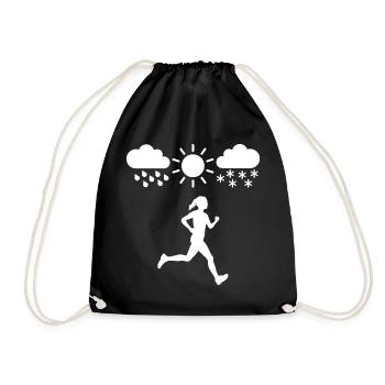 Jogger in any weather - Drawstring Bag - black - Front