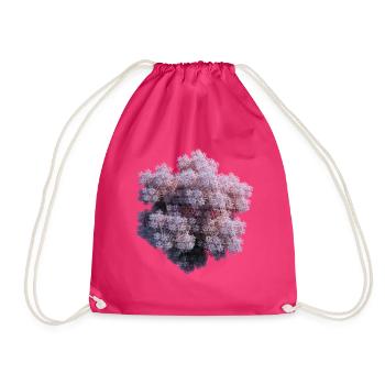 Weiße Fraktale - Turnbeutel - Fuchsia - Vorne