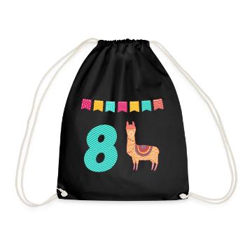 Drôle lama Alpaga 8ème anniversaire - Sac de sport léger - noir - Devant