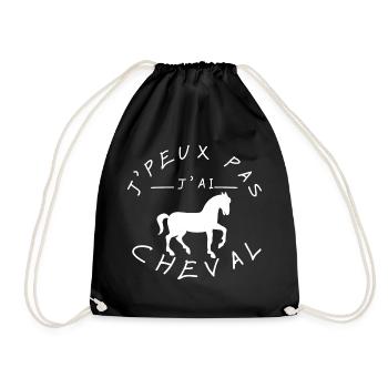 J’peux pas j’ai Cheval Equitation Poney - Sac de sport léger - noir - Devant