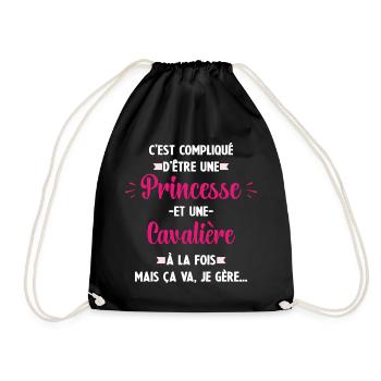 Compliqué princesse et d'être cavalière - Sac de sport léger - noir - Devant