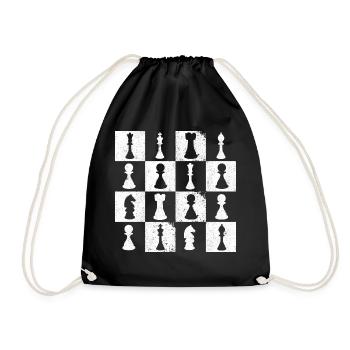 Chess Board Chess Player Themed Mind Sport Funny C - Turnbeutel - Schwarz - Vorne