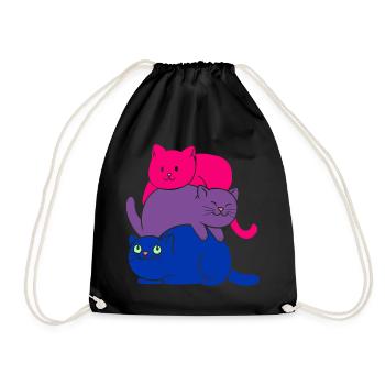 Bisexual Pride Cat Bisexual Cute Cats Pile - Turnbeutel - Schwarz - Vorne