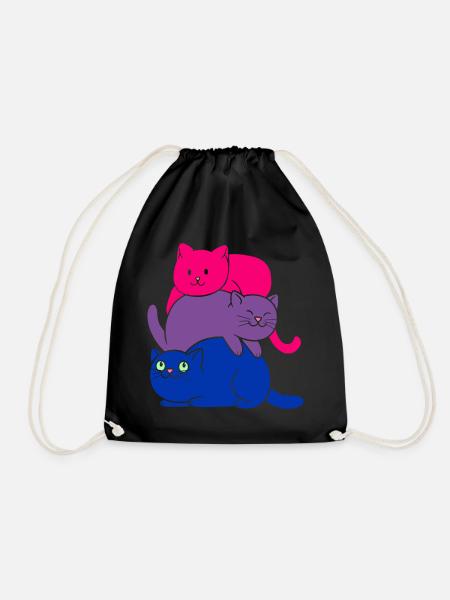 Bisexual Pride Cat Bisexual Cute Cats Pile - Turnbeutel - Schwarz
