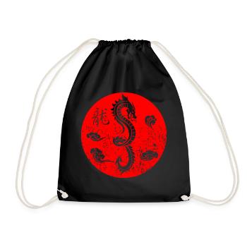 Cadeau Dragon Fantasy Chinois Karaté - Sac de sport léger - noir - Devant