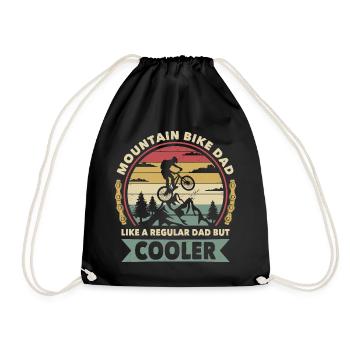 Mountain Bike Dad Like a regular dad but cooler - Drawstring Bag - black - Front